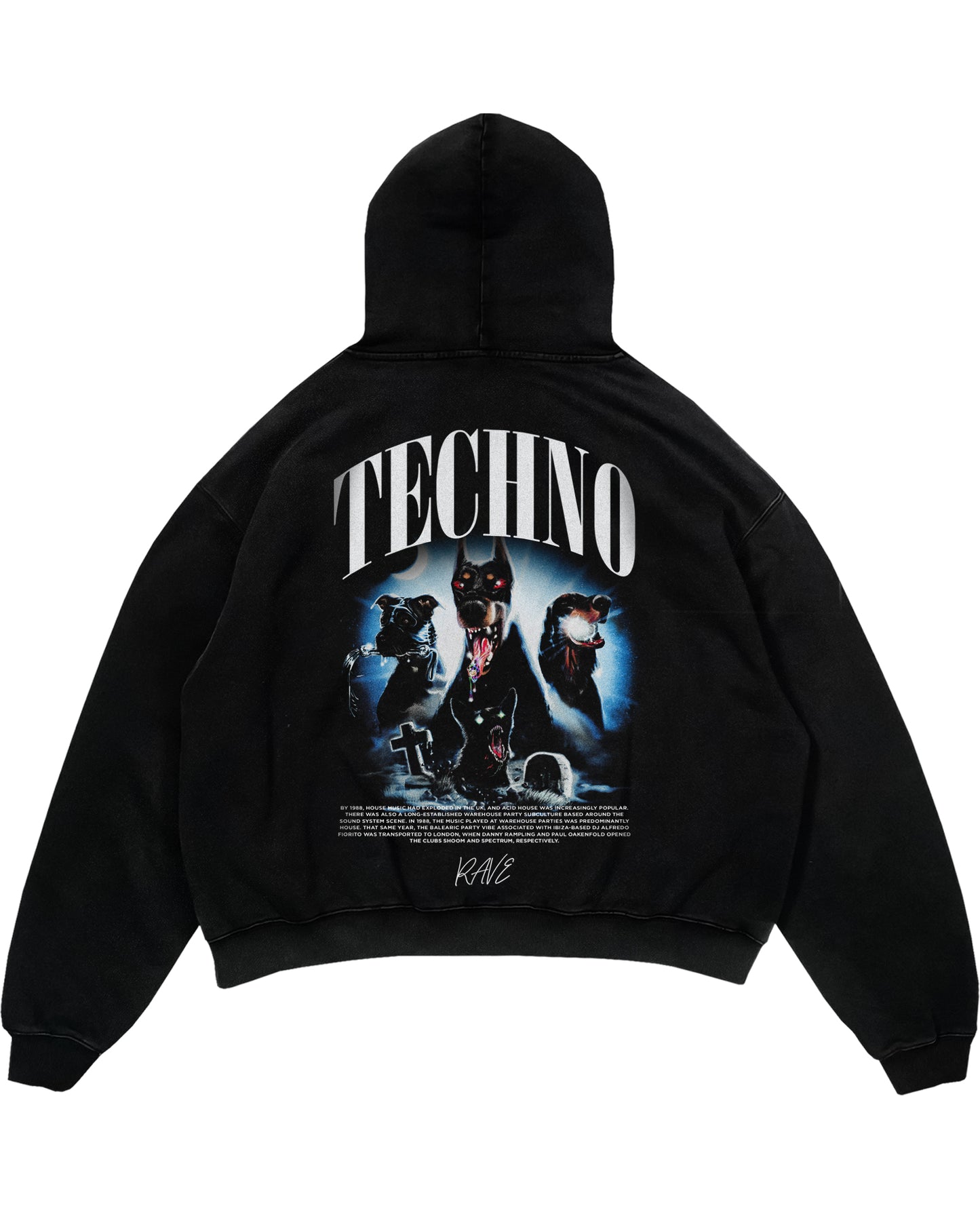 Techno Rave Oversized (Backprint) Hoodie