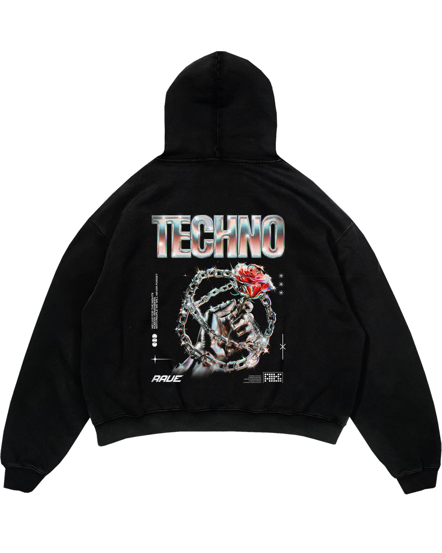 Techno Rave Oversized (Backprint) Hoodie