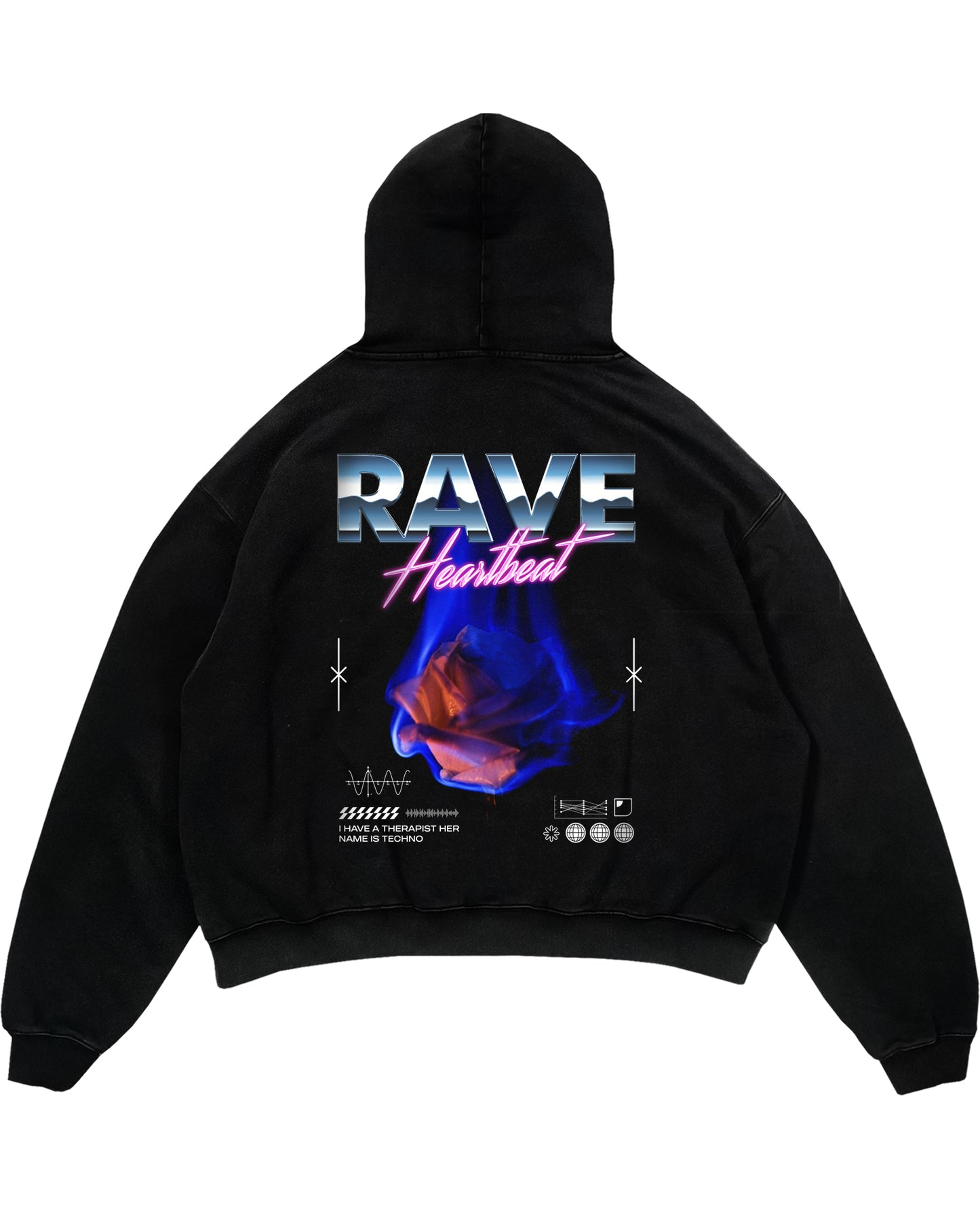 Rave Heartbeat Oversized (Backprint) Hoodie