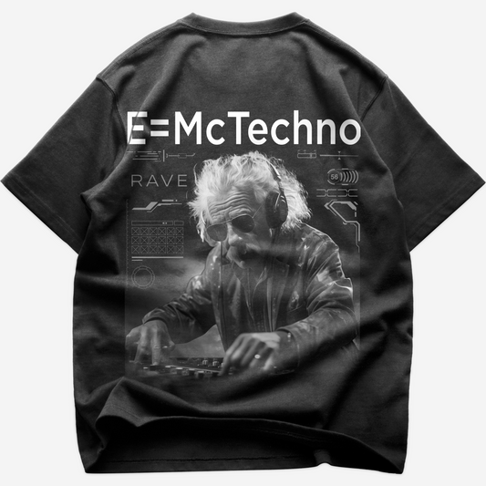 E=McTechno (backprint) oversized shirt