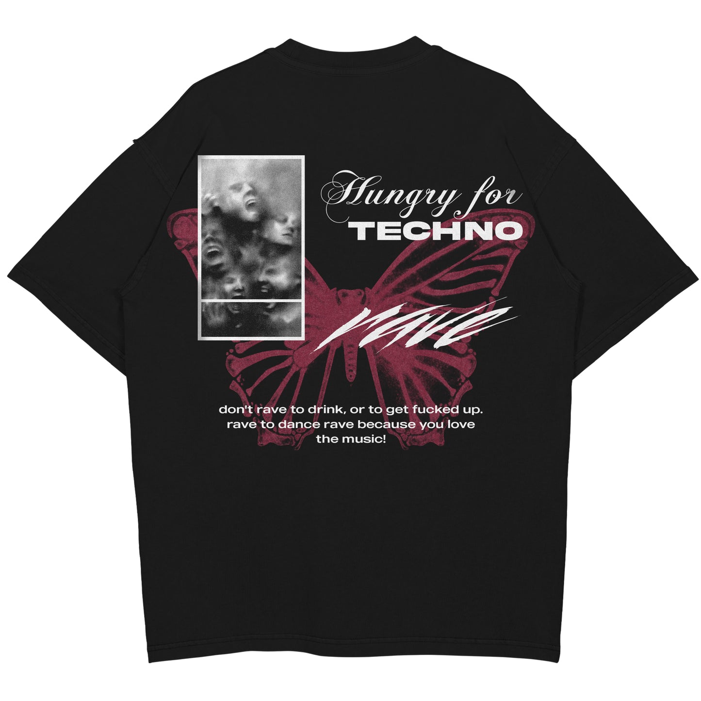 Hungry for Techno Oversized (Backprint) Shirt