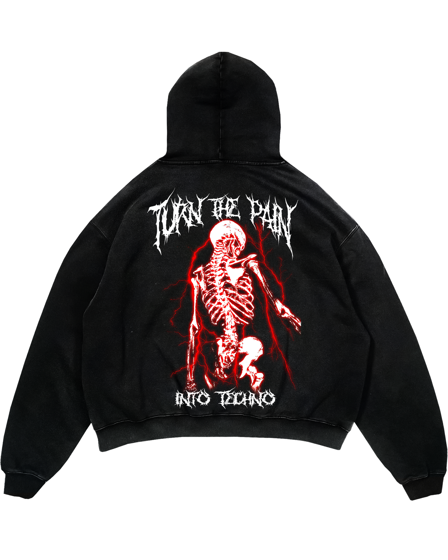 Turn the pain into techno oversized hoodie