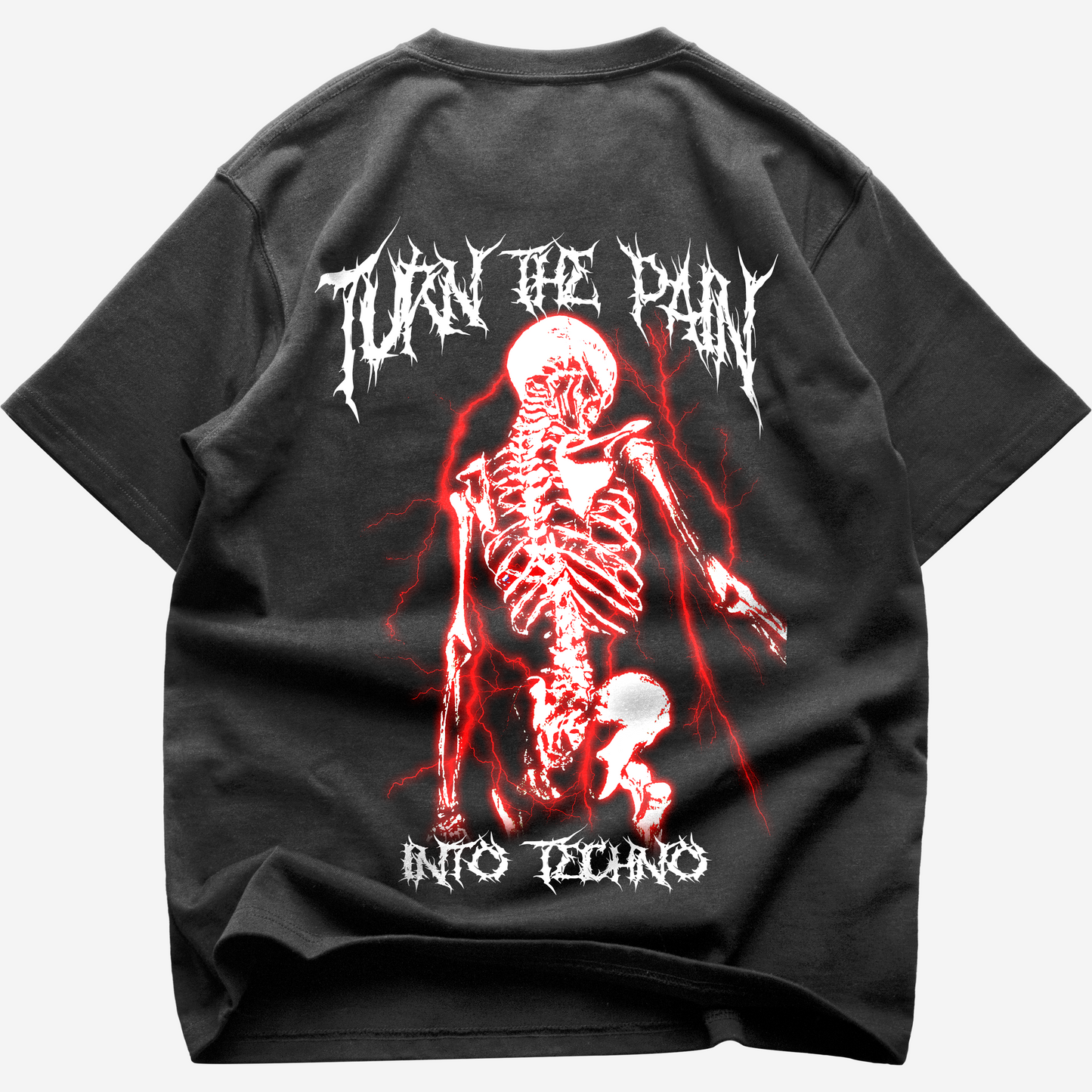 Turn the pain into techno (Backprint) Oversize Blast