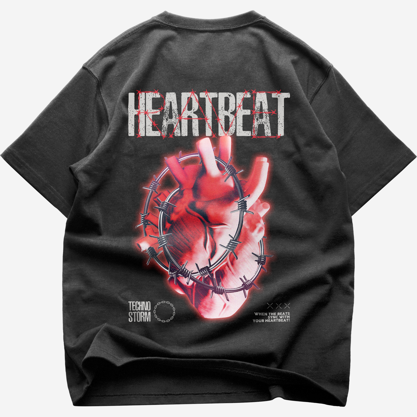 Heartbeat-Rave (Backprint) Oversize Blast